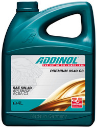 Addinol Premium 0540 C3 5W-40 4л. | Купить масло моторное в Кемерово - Тайга, Яшкино | артикул 4014766250896